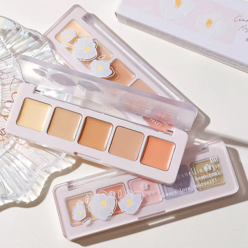 A5-006 Aritist Makeup Beauty Five-color Concealer Six Color Makeup Concealer Artist Concealer Palette 5-in-1 Full Coverage Color