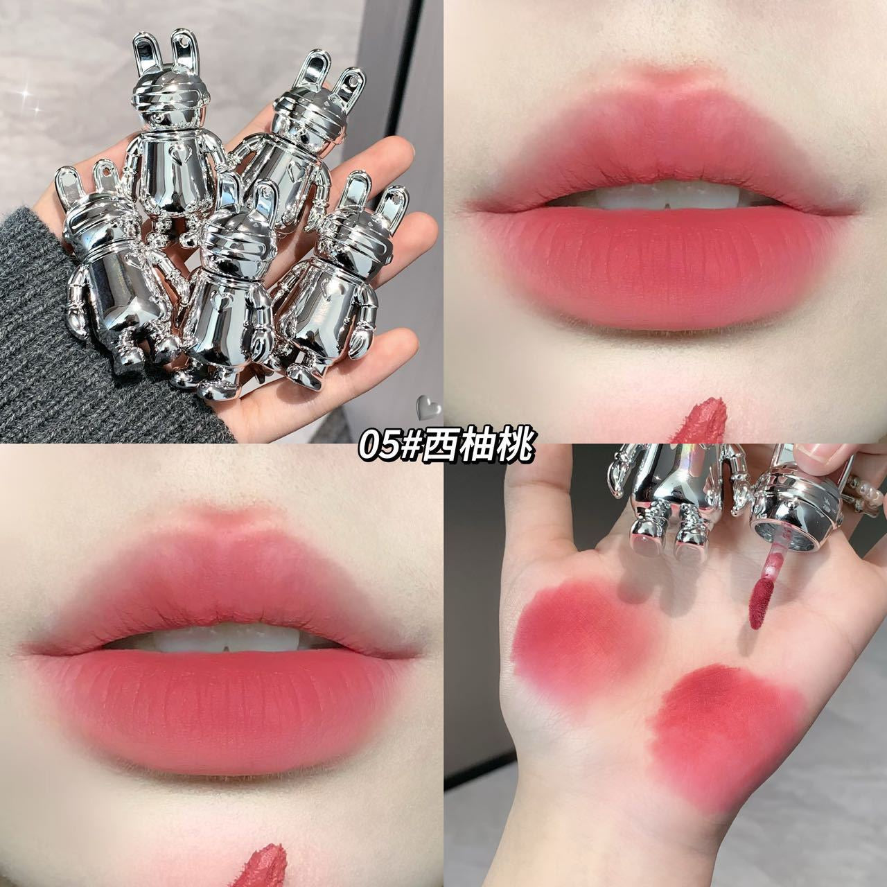 B3 Cool Silver Rabbit Lip Glaze Matte Non-stick Cup Lip Mud