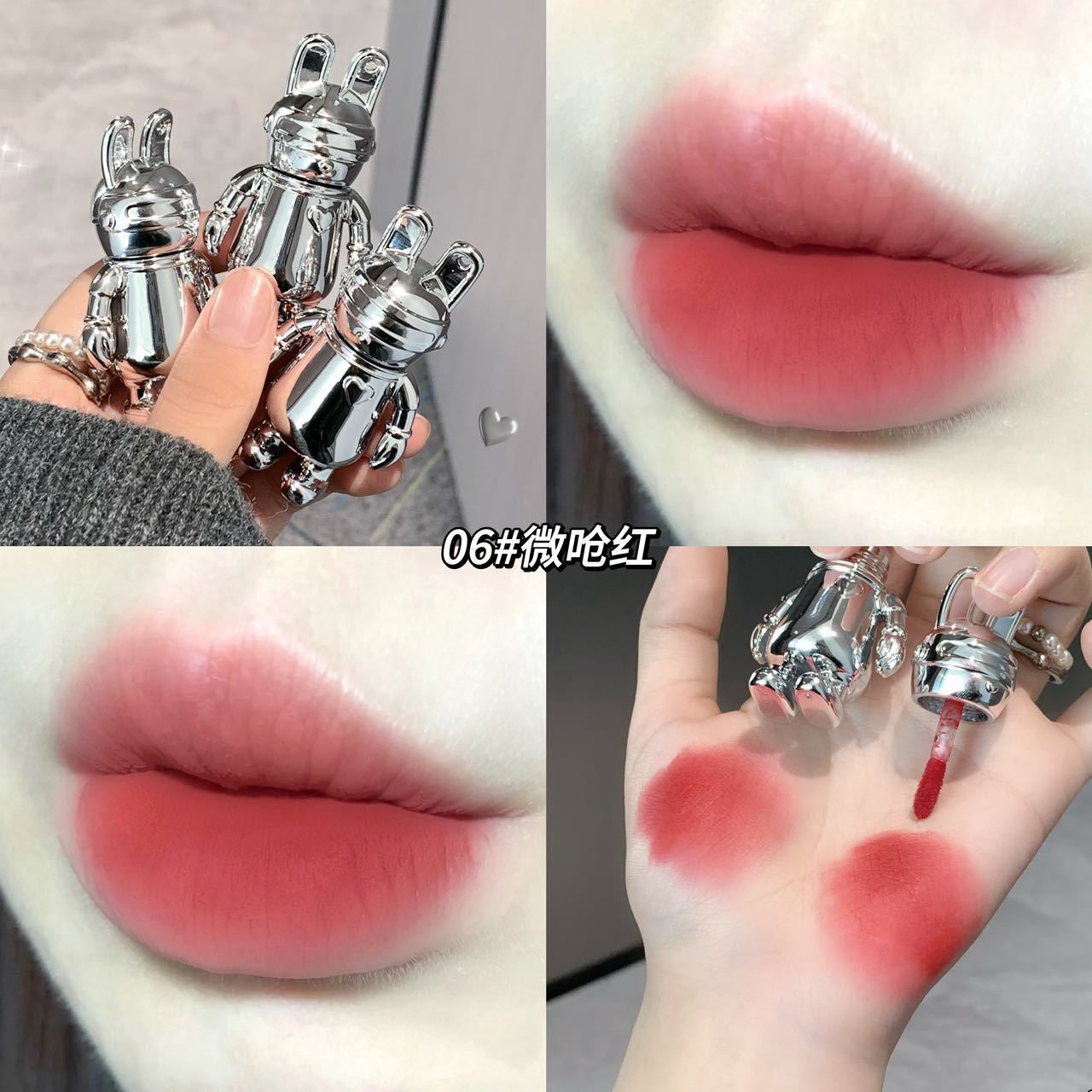 B3 Cool Silver Rabbit Lip Glaze Matte Non-stick Cup Lip Mud