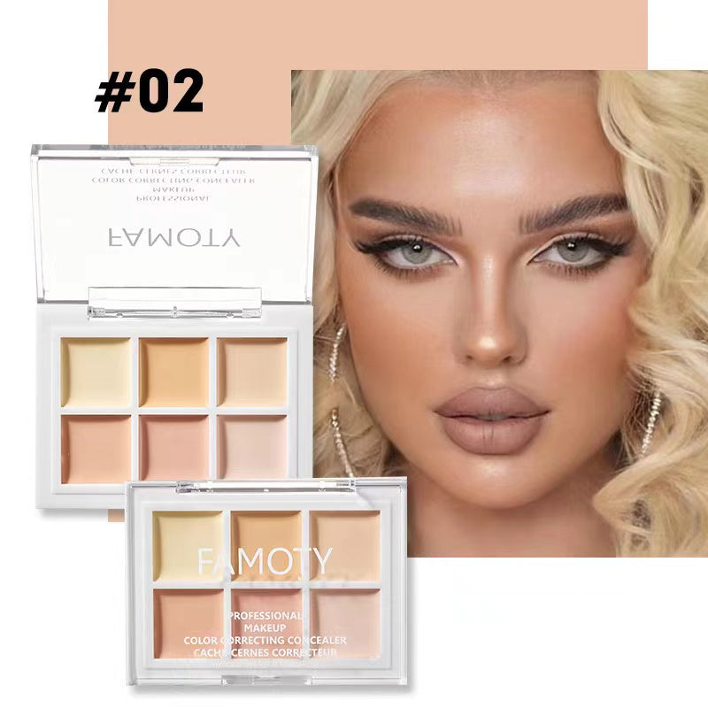 A3-008 Six Color Makeup Concealer Artist Concealer Palette 6-in-1 Full Coverage Color Correcting Cream