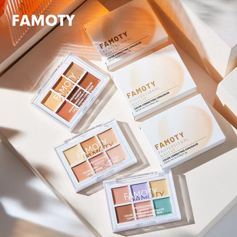 A3-008 Six Color Makeup Concealer Artist Concealer Palette 6-in-1 Full Coverage Color Correcting Cream