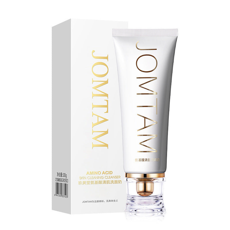 F1-009 JOMTAM Amino Acid Cleanser Deep Cleansing Oil Control Moisturizing Whitening Small White Tube Niacinamide Facial Cleanser 100g