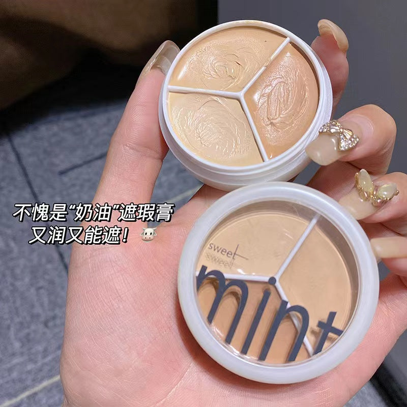 A5-004 Cute Round Full Coverage Concealer Stick Different Color 3 in 1