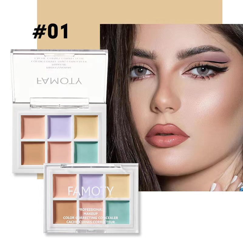 A3-008 Six Color Makeup Concealer Artist Concealer Palette 6-in-1 Full Coverage Color Correcting Cream
