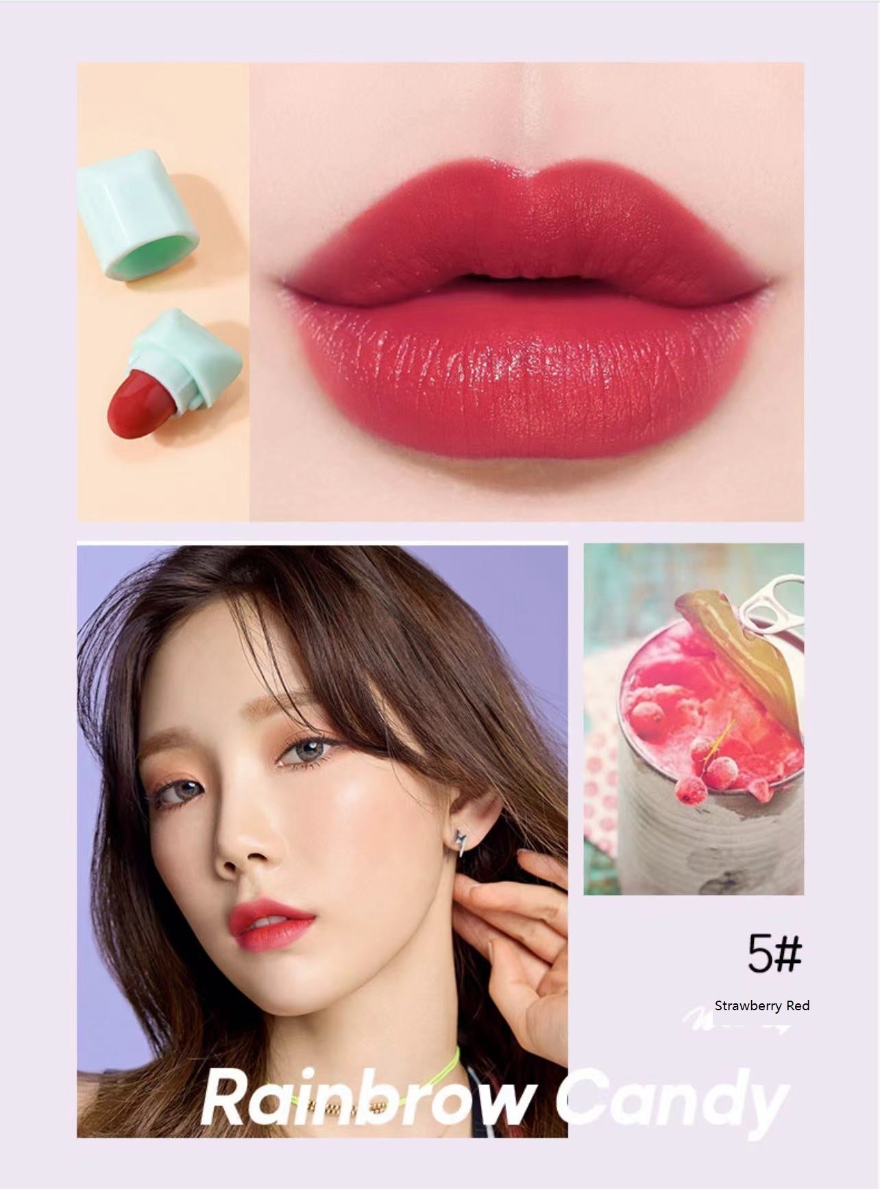 B017 Pink Rainbow Candy Lipstick