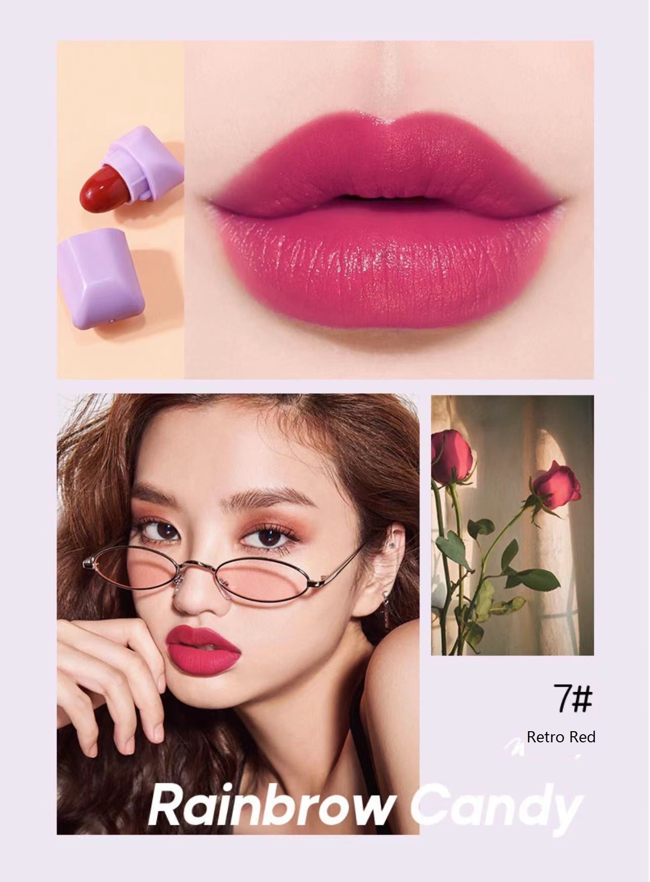 B017 Pink Rainbow Candy Lipstick