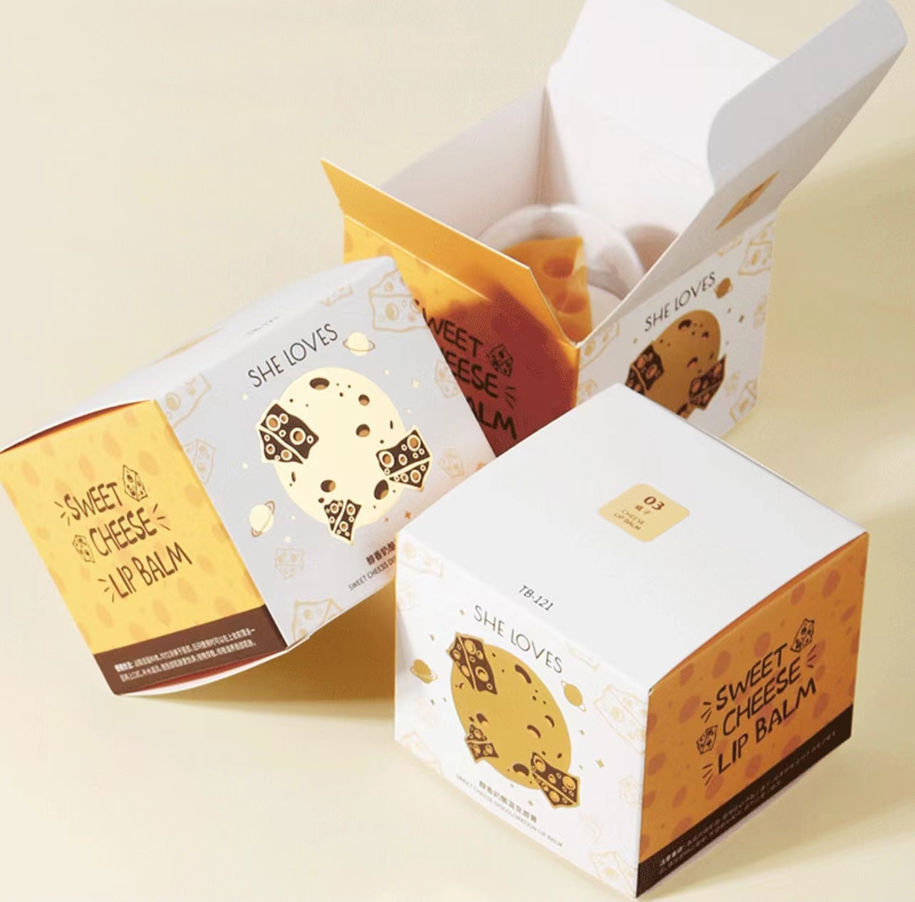 B1 Fun Cute Cheese Lip Balm