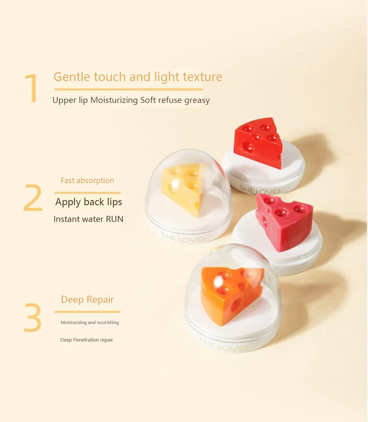 B1 Fun Cute Cheese Lip Balm