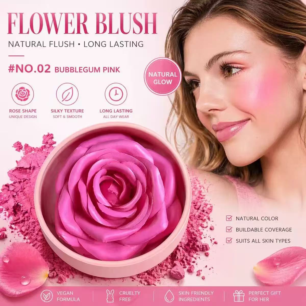 3D Rose Petal Blush