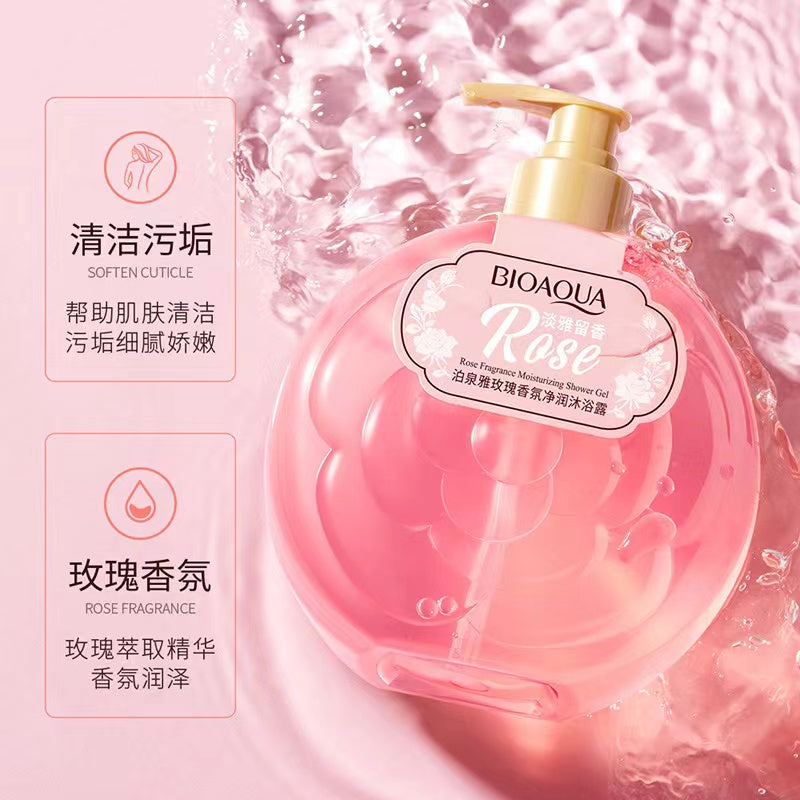 H1-005 Rose Fragrance Moisturizing Shower Gel Moisturizing and Rejuvenating Cleansing Dirt Body Lotion Fragrance Shower Gel