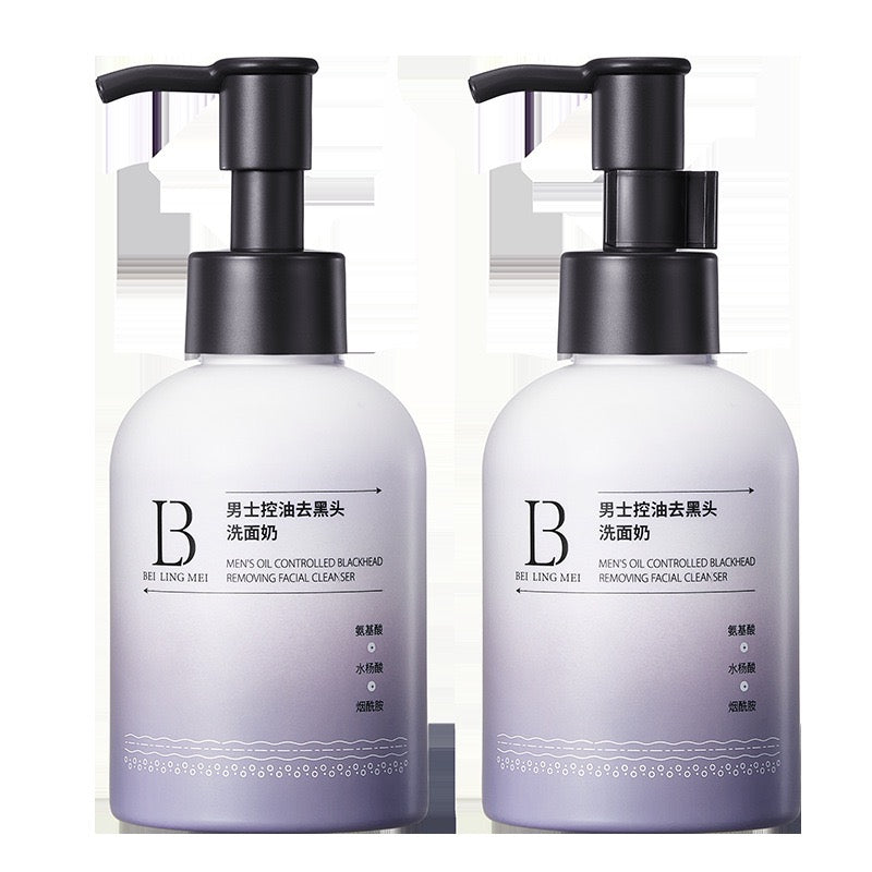 F1-020 Purple Men's Oil Control Blackhead Refreshing  Amino Acid Cleanser 150ml