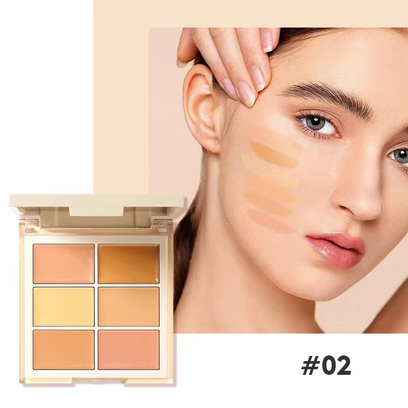 A5-002  Six Color Makeup Concealer Palette 6-in-1 Full Coverage Color