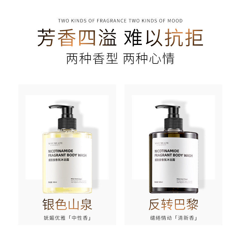 H1-012 Niacinamide Fragrance Shower Gel  Long-lasting Fragrance  Full Body Moisturizing  Large Capacity 500ml