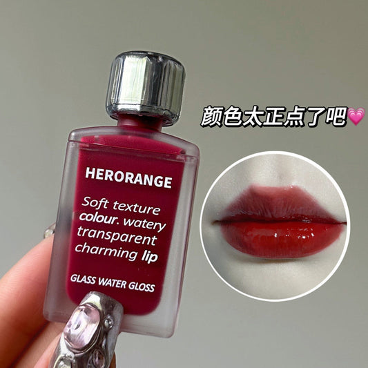 B114 Glass Water Glazed Lip Glaze Moisturizing And Not Easy to Stain Cup Lipstick