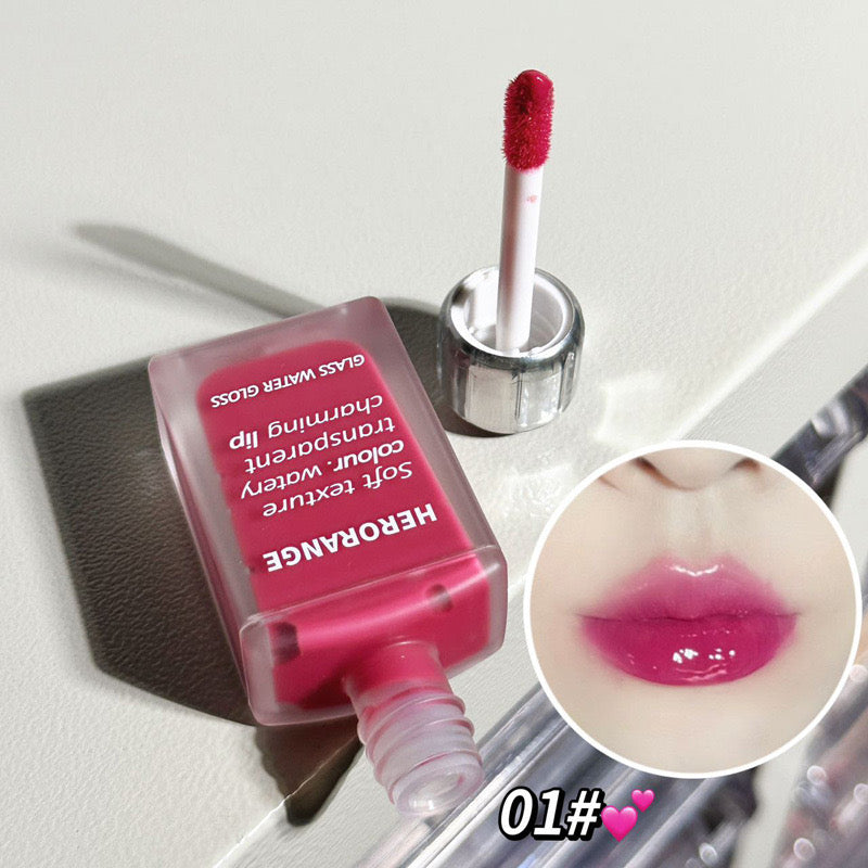 B114 Glass Water Glazed Lip Glaze Moisturizing And Not Easy to Stain Cup Lipstick