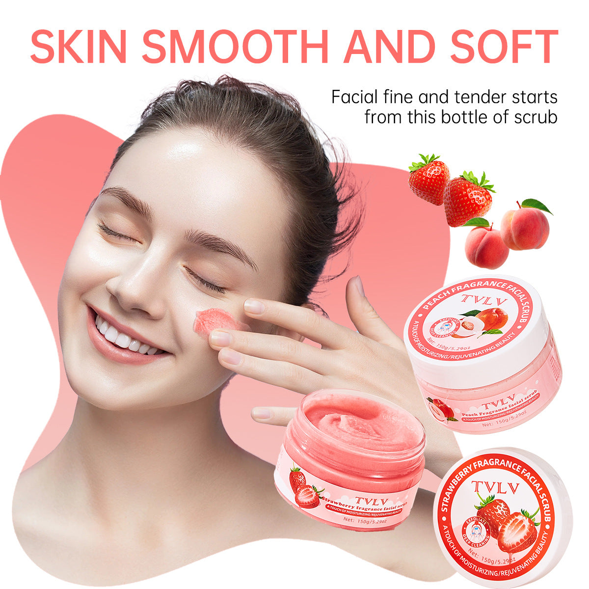 F7-005 Facial Cleansing Exfoliating Peach Strawberry Massage Cream