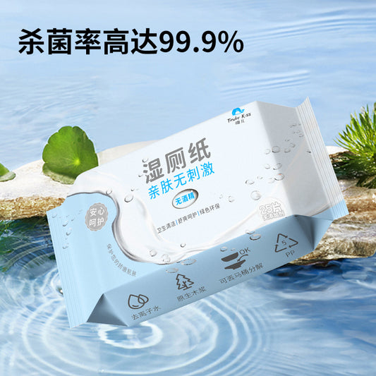 H7-001 Wet Toilet Paper  Flushable Wet Wipes Large Capacity Portable Large Package Antibacterial Private Parts Cleaning