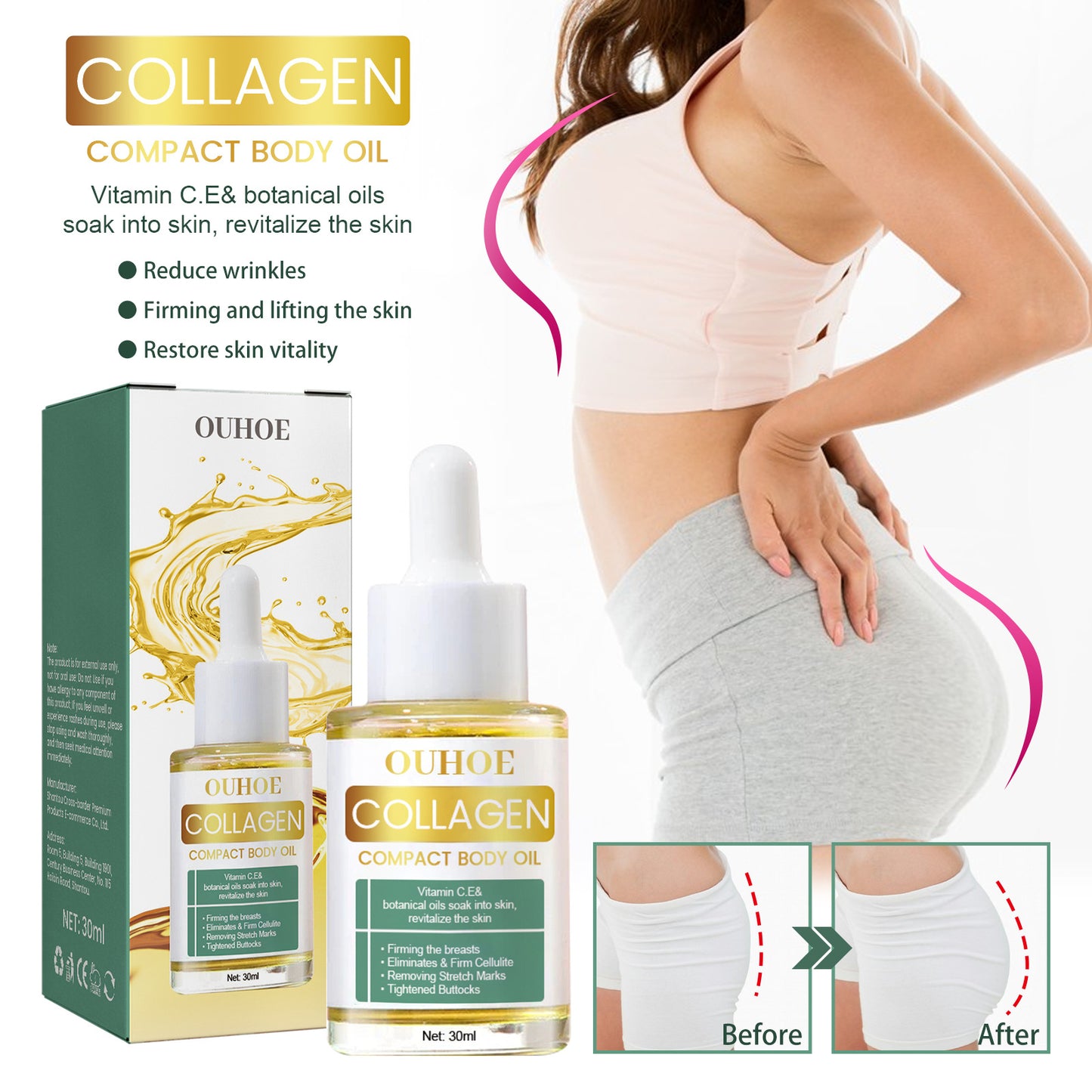 H3-004 Slimming Body Shaping Massage Oil Firming Belly and Legs Body Care Oil