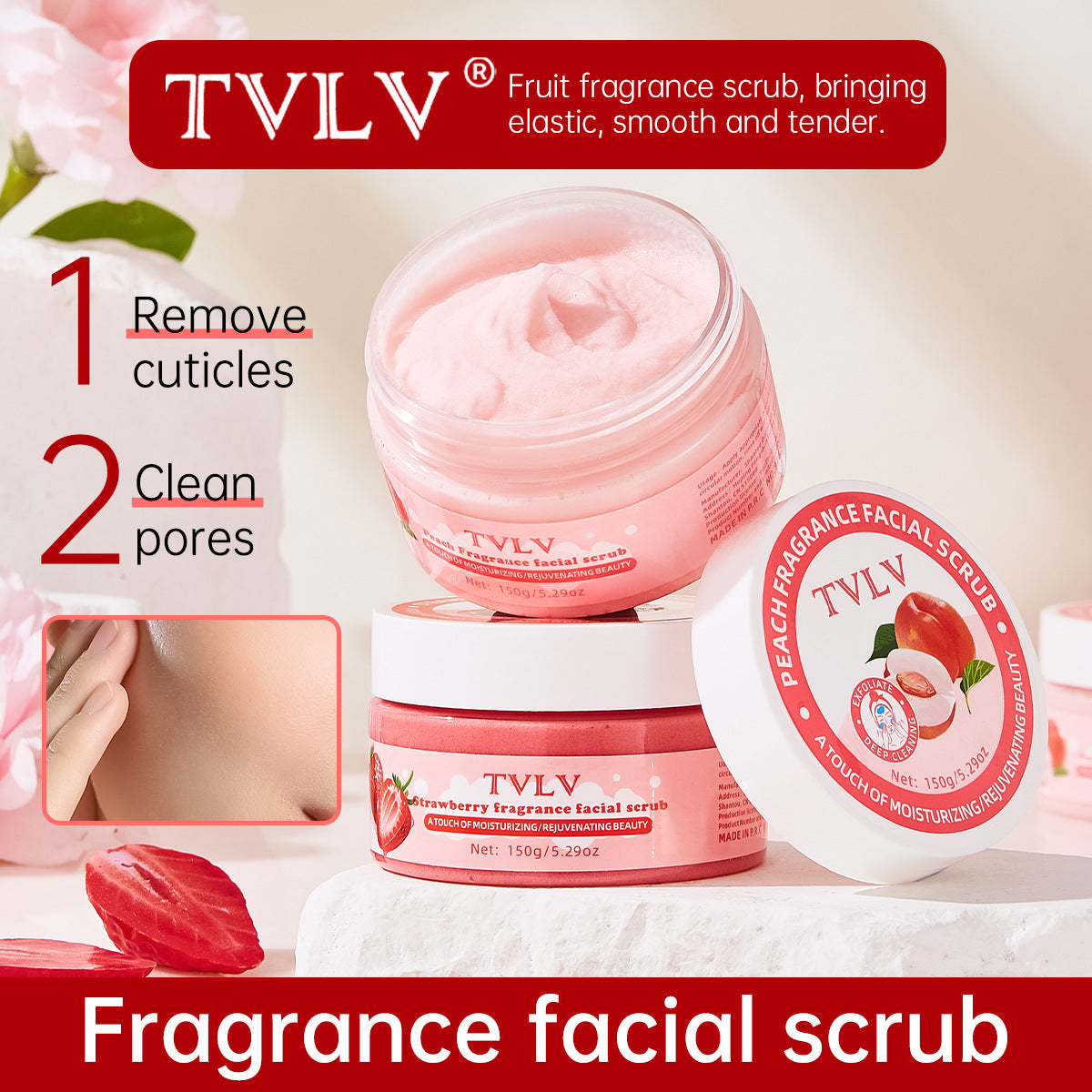 F7-005 Facial Cleansing Exfoliating Peach Strawberry Massage Cream