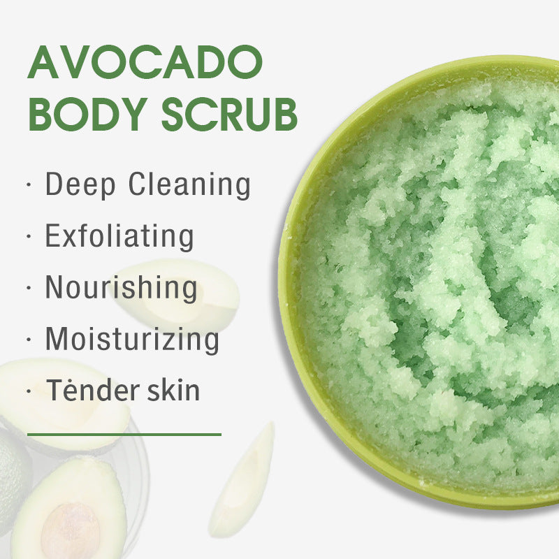 H8-005 Dead Sea Salt Avocado Moisturizing and Smoothing Scrub Softening Cuticle Cleansing Ingredients