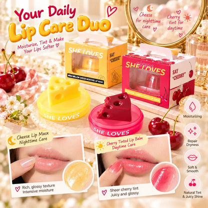 Cheese-Shaped Lip Mask & Tinted Lip Balm