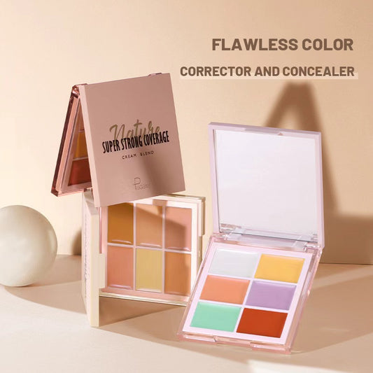 A5-002  Six Color Makeup Concealer Palette 6-in-1 Full Coverage Color