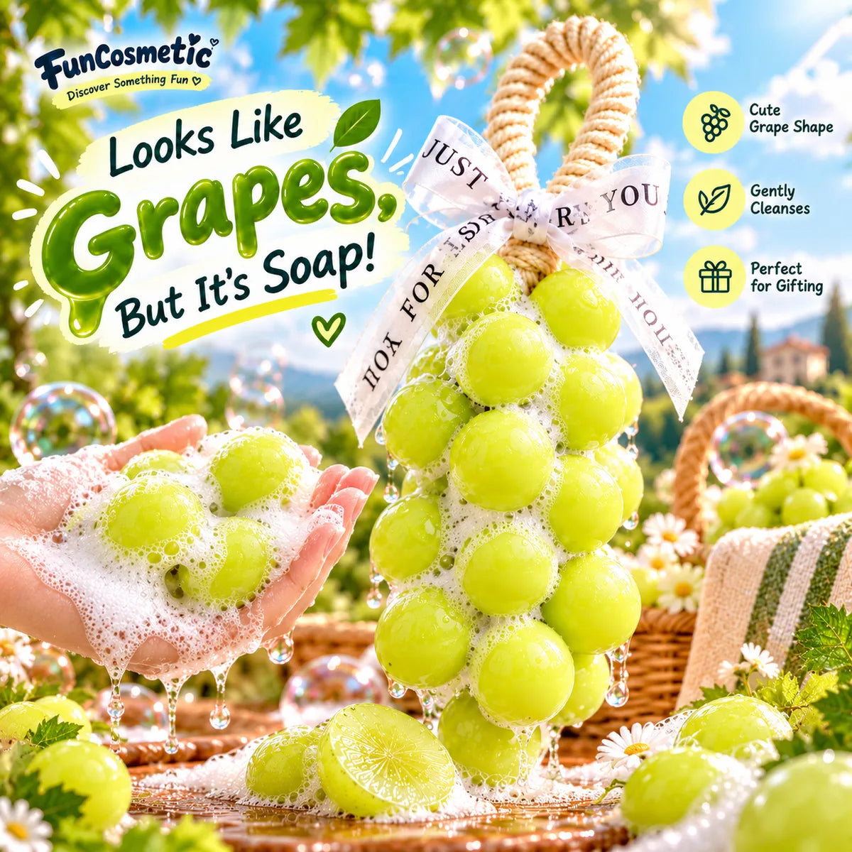 Green Grape Shaped Handmade Soap