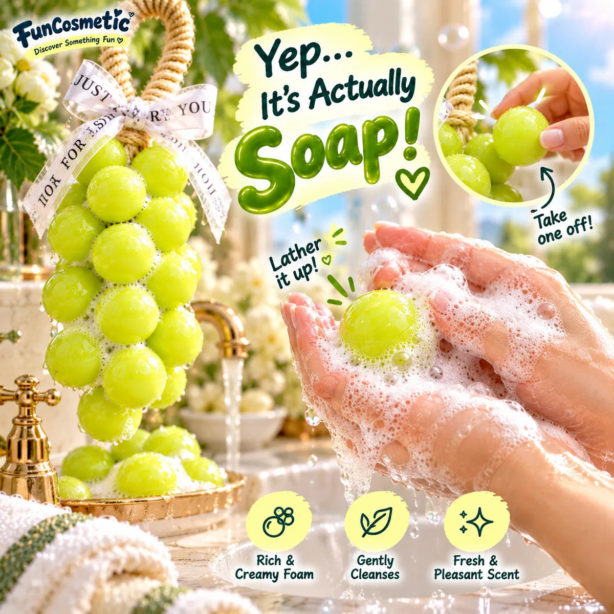 Green Grape Shaped Handmade Soap