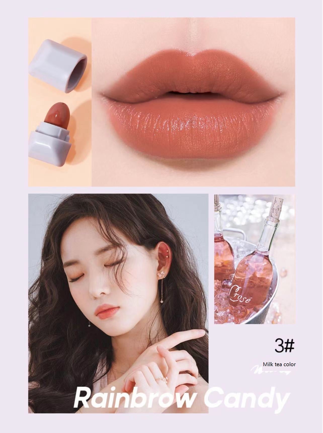 B017 Pink  Rainbow Candy Lipstick