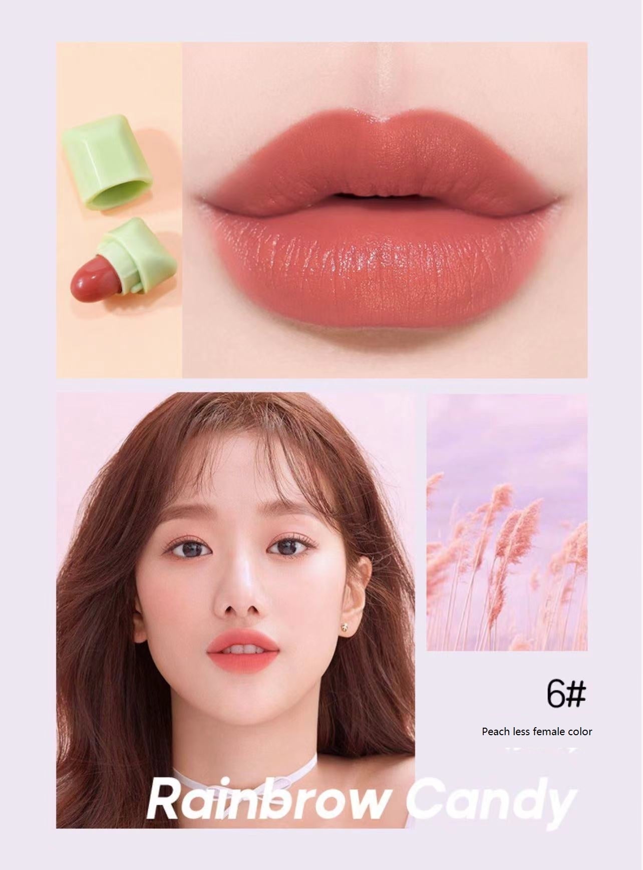 B017 Pink  Rainbow Candy Lipstick